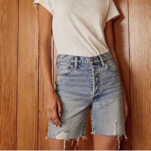 Aritzia | Denim Forum The Nina Midi Short High Rise Denim Short